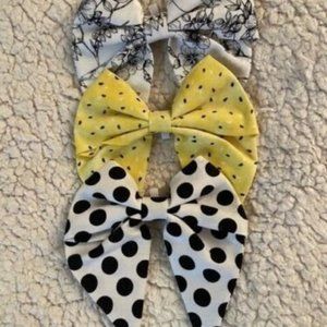 Sailor style bow ties for XS dog or cat has elastic on back to slip over collar
